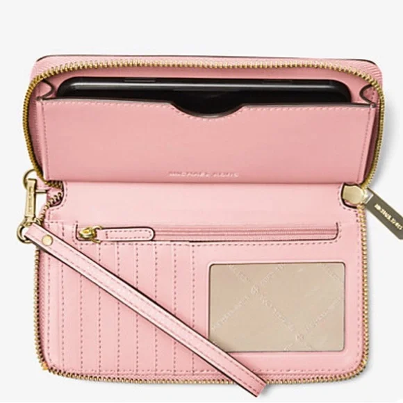 🎁Michael Kors Blush Pink Pebbled Lthr Wristlet/Wallet, NWOT - Picture 2 of 5
